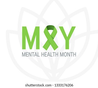 Mental health awareness month concept. Simple typography design in flat style, vector