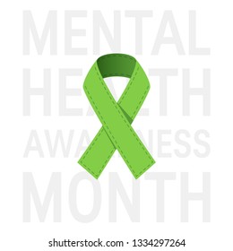 Mental health awareness month concept. Square typography design, vector