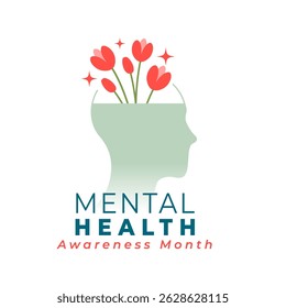 mental health awareness month concept background vector