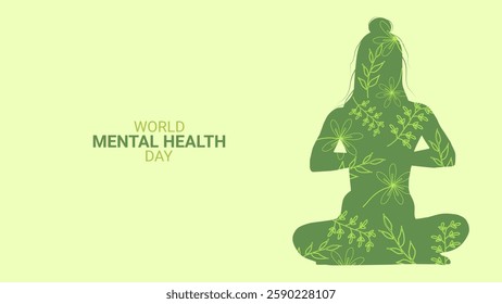 Mental health awareness month design layout banner. Developing stress management skills. Vector illustration.