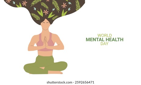 Mental health awareness month design layout banner. Prevention of mental health problems. Psychological and emotional well-being. Vector illustration.