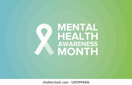 Mental Health Awareness Month in May. Annual campaign in United States by raising awareness of mental health. Poster, card, banner and background. Vector illustration