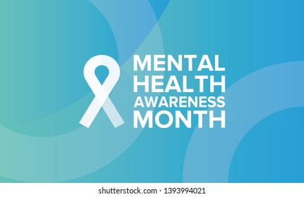 Mental Health Awareness Month in May. Annual campaign in United States by raising awareness of mental health. Poster, card, banner and background. Vector illustration