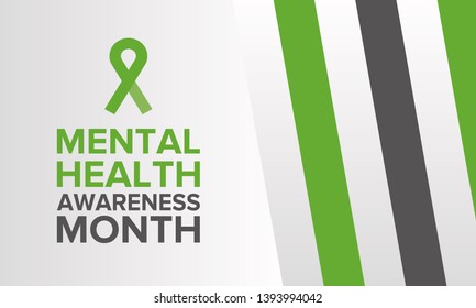 Mental Health Awareness Month in May. Annual campaign in United States by raising awareness of mental health. Poster, card, banner and background. Vector illustration