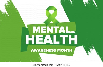 Mental Health Awareness Month May Annual Stock Vector (Royalty Free ...