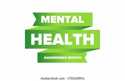 Mental Health Awareness Month in May. Annual campaign in United States. Raising awareness of mental health. Control and protection. Prevention campaign. Medical health care design. Vector illustration