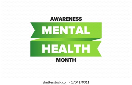 Mental Health Awareness Month in May. Annual campaign in United States. Raising awareness of mental health. Control and protection. Prevention campaign. Medical health care design. Vector illustration
