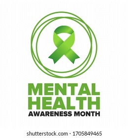 Mental Health Awareness Month in May. Annual campaign in United States. Raising awareness of mental health. Control and protection. Prevention campaign. Medical health care design. Vector illustration