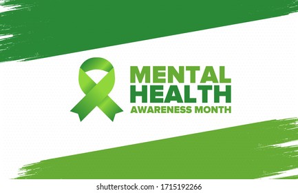 Mental Health Awareness Month in May. Annual campaign in United States. Raising awareness of mental health. Control and protection. Prevention campaign. Medical health care design. Vector illustration