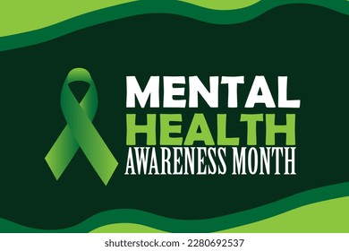 Mental Health Awareness Month in May. Annual campaign in United States. Raising awareness of mental health.