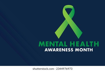 Mental Health Awareness Month in May. Annual campaign in United States. Raising awareness of mental health.