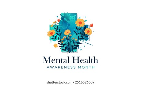 Mental Health Awareness Month. in May. Take care of your body, take care of your health and mind. Increase awareness of mental health. Control and protection. Prevention campaign. Not generated by AI