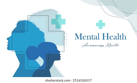 Mental Health Awareness Month. in May. Take care of your body, take care of your health and mind. Increase awareness of mental health. Control and protection. Prevention campaign. Not generated by AI