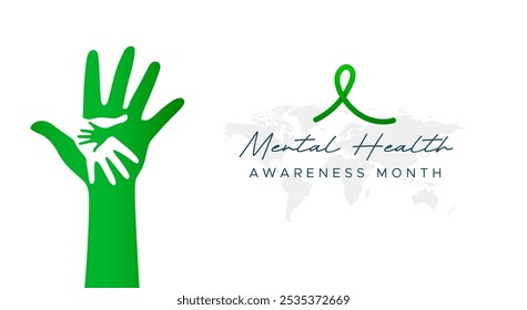 Mental Health Awareness Month. in May. Take care of your body, take care of your health and mind. Increase awareness of mental health. Control and protection. Prevention campaign