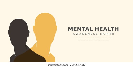 Mental Health Awareness Month, May. Take care of your mental health from excessive depression.