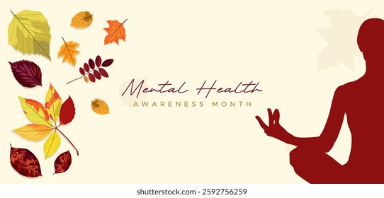 Mental Health Awareness Month. in May. Take care of your body, take care of your health and mind. Increase awareness of mental health. Control and protection. Prevention campaign.