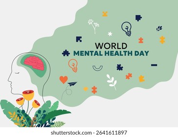 Mental Health Awareness Month. in May. Take care of your body, take care of your health and mind. Increase awareness of mental health. Control and protection. Prevention campaign. This is not work AI