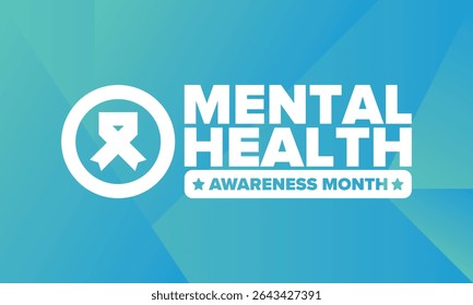 Mental Health Awareness Month in May. Annual campaign in United States. Raising awareness of mental health. Control and protection. Prevention campaign. Medical health care design. Vector illustration