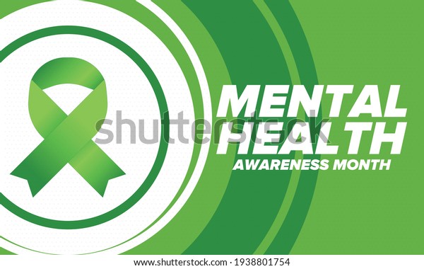 Mental Health Awareness Month in May. Annual\
campaign in United States. Raising awareness of mental health.\
Control and protection. Prevention campaign. Medical health care\
design. Vector\
illustration