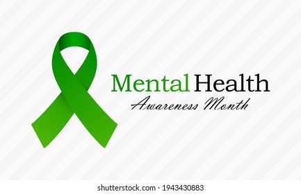 Mental health awareness month observed each year during May. it includes our emotional, psychological, and social well-being. It affects how we think, feel, and act. Vector illustration.