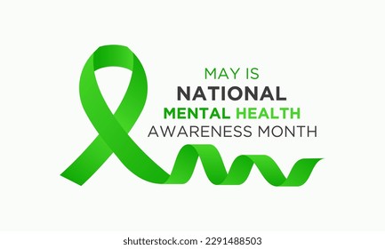 Mental health awareness month is observed every year in may. May is national mental health awareness month. Vector template for banner, greeting card, poster with background. Vector illustration.
