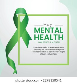 Mental health awareness month observed each year during May Background Illustration post template