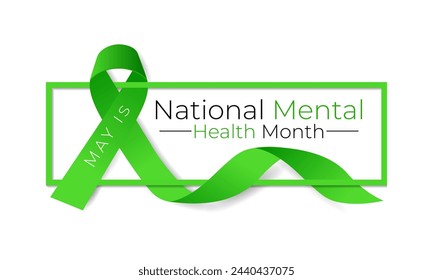 Mental health awareness month observed each year during May. It ,s Raising awareness of mental health and  Medical health care design. Vector illustration