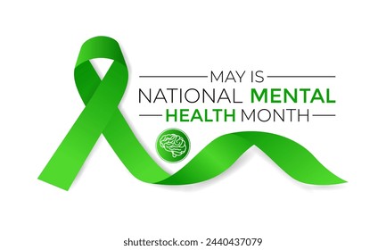 Mental health awareness month observed each year during May. It ,s Raising awareness of mental health and  Medical health care design. Vector illustration