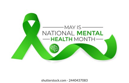 Mental health awareness month observed each year during May. It ,s Raising awareness of mental health and  Medical health care design. Vector illustration