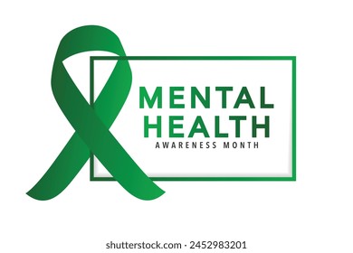 Mental health awareness month observed each year during May. it includes our emotional, psychological, and social well-being. It affects how we think, feel, and act. Vector illustration.