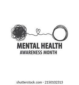 Mental Health Awareness Month. Psychotherapy. Psychology illustration