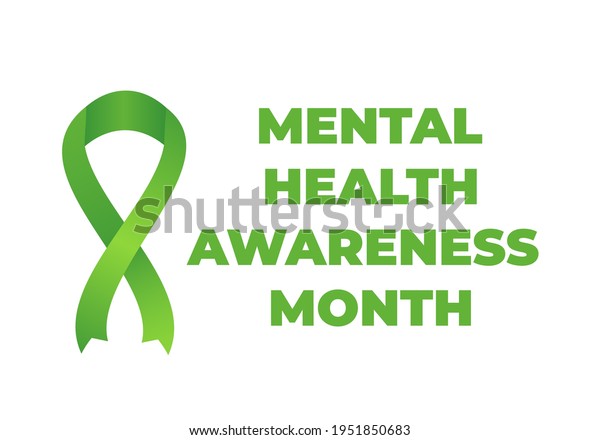 Mental Health Awareness Month Typography Poster Stock Vector (Royalty ...