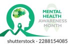 Mental health awareness month, vector illustration for poster, banner,print, web