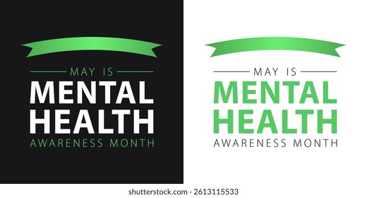 Mental Health Awareness Month, vector designs for card, poster or banner.