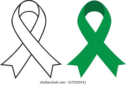 Mental Health Awareness Ribbon Green ribbon