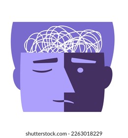 Mental health awareness and self care concept, flat vector illustration.