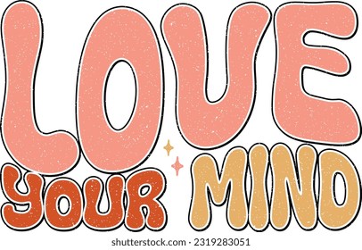 Mental Health Awareness Sublimation Typographic Colorful Design on White Background for Print on Demand Industry and Printing Business.