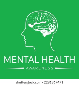 Mental Health Awareness vector art and holiday
