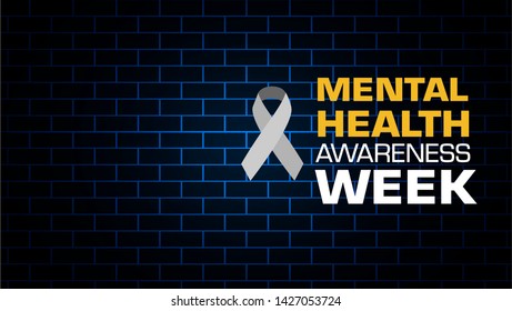 Mental Health Awareness week an annual campaign highlighting awareness of mental health. Design illustration.
