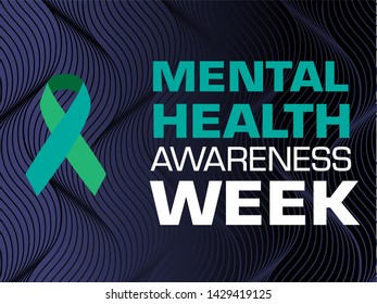 Mental Health Awareness week an annual campaign highlighting awareness of mental health. Design illustration.