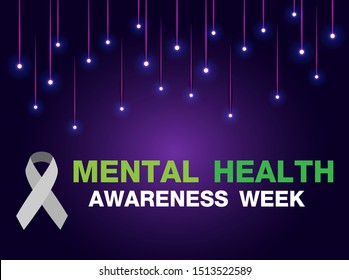 Mental Health Awareness week an annual campaign highlighting awareness of mental health. Design illustration.