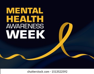 Mental Health Awareness week an annual campaign highlighting awareness of mental health. Design illustration.