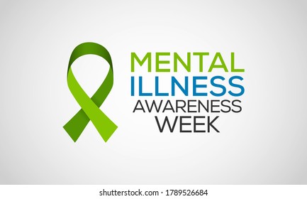 Mental Health Awareness week an annual campaign highlighting awareness of mental health observed each year during the first full week of October. Vector design illustration.