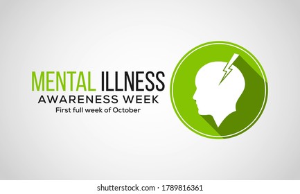 Mental Health Awareness week an annual campaign highlighting awareness of mental health observed each year during the first full week of October. Vector design illustration.