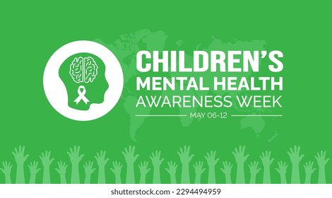 Children’s Mental Health awareness Week background or banner design template celebrated in may 