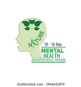 Mental Health Awareness Week Banner Design. Nature Priority. Illustration