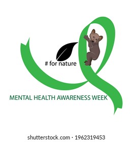 Mental Health Awareness Week Concept. Nature Illustration Vector