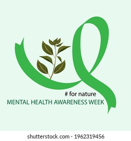 Mental Health Awareness Week Concept. Nature Illustration Vector