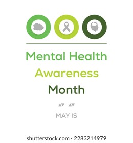 Mental Health Awareness Week in May. madicale banner design template Vector illustration background.