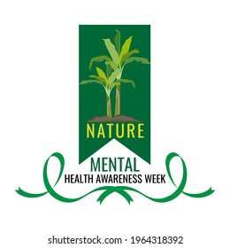 Mental Health Awareness Week Web Banner Design. Nature Priority Theme. Illustration